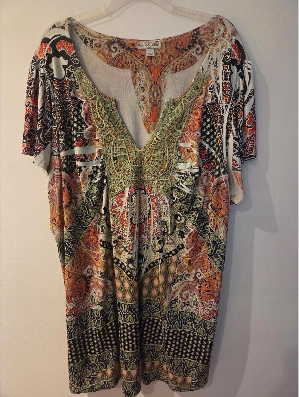 Live and Let Live Boho Women's Multicolored Top
